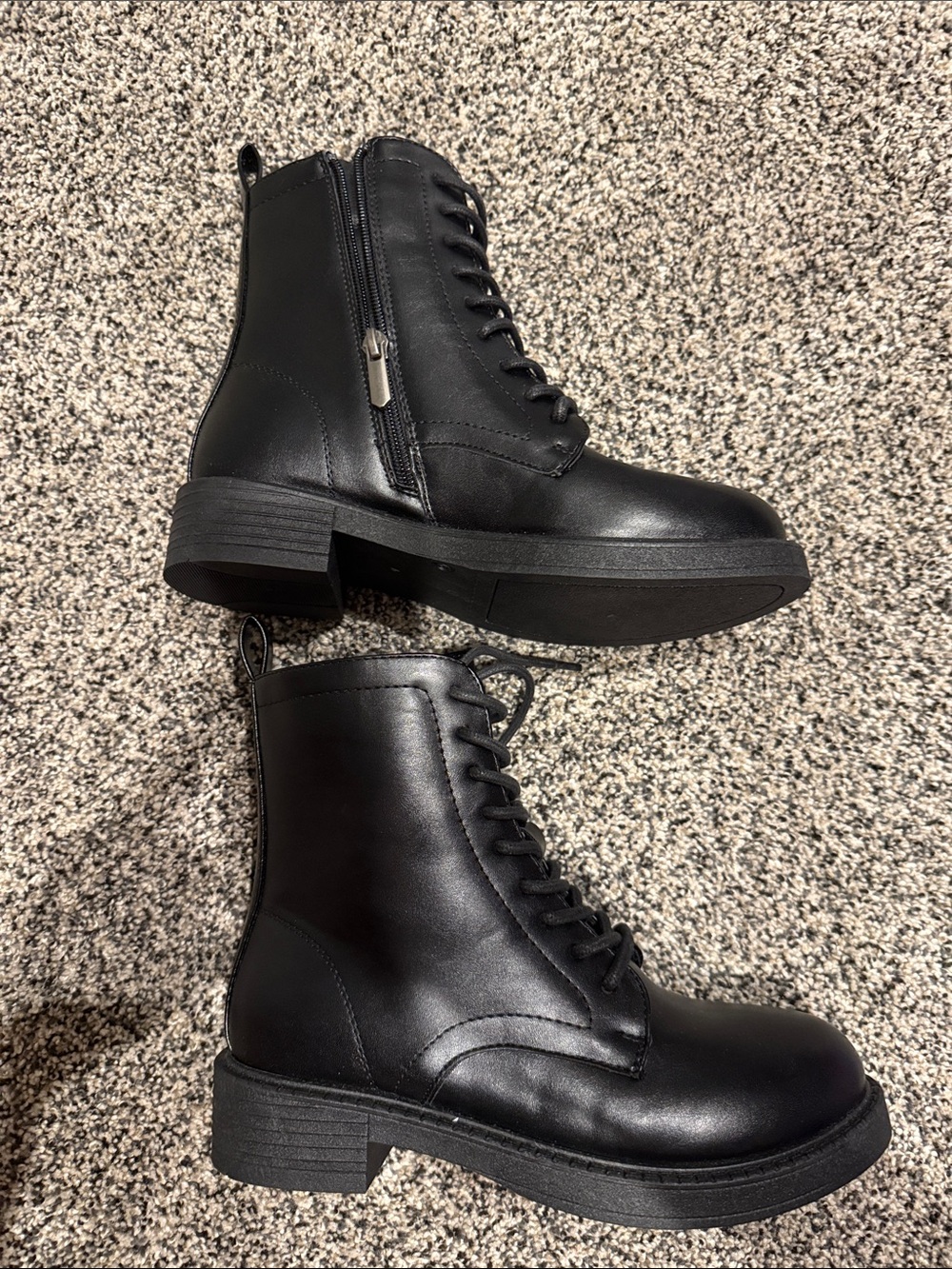XAppeal Women's Black Lace-Up Combat Boots. Style Dion